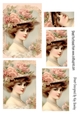 Elegant Vintage Lady With Roses Pyramids (Four)
