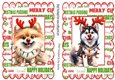 2 Lovely Christmas A5 Toppers, With Cute Dogs With Red Noses (Four)