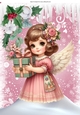Pink Christmas With Sweet Angel A4 (One)