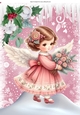 Pink Christmas With Sweet Angel A4 (Two)