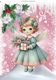 Pink Christmas With Sweet Angel A4 (Three)