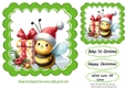Cute Little Bumble Bee With Christmas 7X7 Frame (Two)