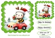 Cute Little Bumble Bee With Christmas 7X7 Frame (Four)