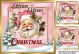 Pink Christmas With Tree & Jolly Santa With Words 8x8