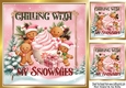 Pink Christmas With Tree & My Snowmies With Words 8x8