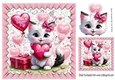 Cute White Valentine Kitty With Pink Hearts 8x8