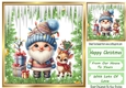 Lovely Jolly Christmas Gnome With Snow 8X8 (Two)