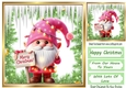 Lovely Jolly Christmas Gnome With Snow 8X8 (Three)