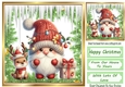 Lovely Jolly Christmas Gnome With Snow 8X8 (Four)