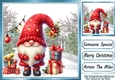 Lovely Happy Christmas Gnome With Snow 8X8 Blue (Three)