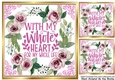 Pretty 8x8 Frame Of Circle Of Pink Roses Love Sentiment (Two)
