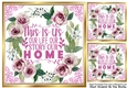 Pretty 8x8 Frame Of Circle Of Pink Roses Love Sentiment (Three)
