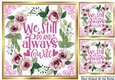 Pretty 8x8 Frame Of Circle Of Pink Roses Love Sentiment (Four)