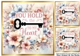 Pretty 8x8 Frame Of Flowers With KEY TO MY HEART
