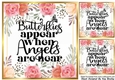 Pretty Peach Roses 8x8 BUTTERFLY & ANGELS Card
