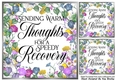 Pretty Silver & Floral Frame 8X8 With GET WELL Verse