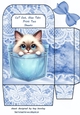 Cute Kitty In A Denim Pocket & Lace, Small Gift Bag (Four)