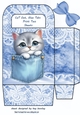 Cute Kitty In A Denim Pocket & Lace, Small Gift Bag (Five)