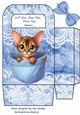 Cute Kitty In A Denim Pocket & Lace, Small Gift Bag (Six)
