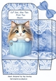 Cute Kitty In A Denim Pocket & Lace, Small Gift Bag (Eight)