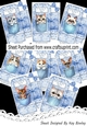 8 Cute Kitties In Denim Pockets & Lace, Small Gift Bags BUMPER KIT