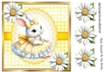 Lovely Easter Rabbit in Yellow Gingham, Lace And Daisies 8x8 (Two)