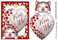Lovely Red A5 KISS ME Heart With A Kitten