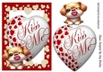 Lovely Red A5 KISS ME Heart With A Puppy
