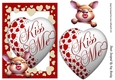 Lovely Red A5 KISS ME Heart With A Rabbit