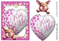 Lovely Pink A5 KISS ME Heart With A Rabbit