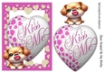 Lovely Pink A5 KISS ME Heart With A Puppy