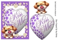 Lovely Purple A5 KISS ME Heart With A Puppy