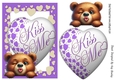 Lovely Purple A5 KISS ME Heart With A Bear