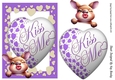 Lovely Purple A5 KISS ME Heart With A Rabbit
