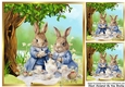 Lovely Woodland With Rabbits Tea For Two 8x8