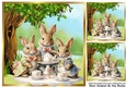 Lovely Woodland With Rabbits Tea Time For Three 8x8
