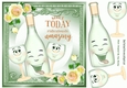 Lovely Toony Green Bottle/Champers Peach MAKE TODAY AMAZING 8x8