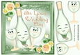 Lovely Toony Green Bottle/Champers Peach Roses WEDDING DAY  8x8
