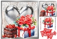 Valentine Gift With Roses & Silver Heart 8x8 (Four)