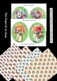 4 Pretty Flowers & Roses In Glass Jars  Toppers, 4 A4 Matching Backing Papers Mini Kit