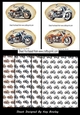 4 Vintage Motorcycles Toppers, 4 A4 Matching Backing Papers Mini Kit