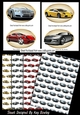 4 Modern Car Toppers, 4 A4 Matching Backing Papers Mini Kit