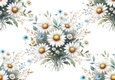4 Pretty Daisies Blue Flowers A4 Backing Paper (Big) Two