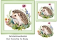 Cute Little Hedgehog With Flowers 7x7 (Two)