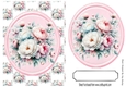 Pretty A5 Pink/White Flowers In Oval Frame & Topper(One)