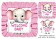Welcome Baby! Cute Elephant Pink Frill 8x8 Frame