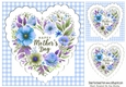 Gingham & Lace Heart Blue Flowers for MOTHERS DAY 8x8