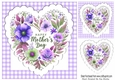 Gingham & Lace Heart Lilac Flowers for MOTHERS DAY 8x8