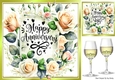 Pretty Peach Roses & Champagne For Anniversary 8x8