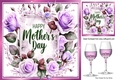 Pretty Lilac Roses & Champagne For Mothers Day 8x8